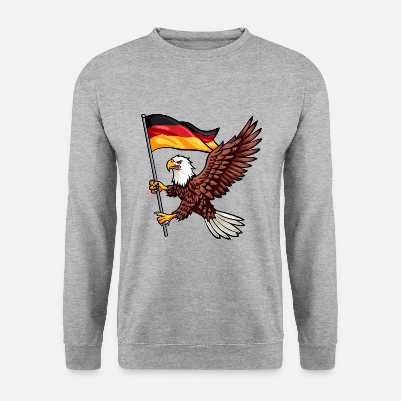 Deutschland Adler Germany Flag Eagle - Unisex Pullover - Weißgrau meliert
