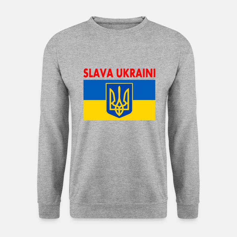 Slava ukraini - Unisex Pullover - Weißgrau meliert