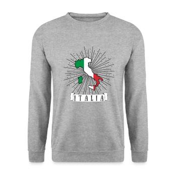 Cadeau Italie drapeau Italie italienne - Sweat-shirt Unisexe - gris chiné - Devant - Alina (178cm) & Michal (187cm)