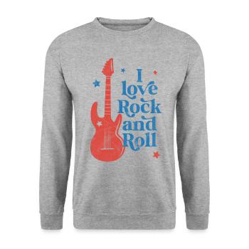 I love rock and roll - Unisex Sweatshirt - salt & pepper - Front - Alina (178cm) & Michal (187cm)