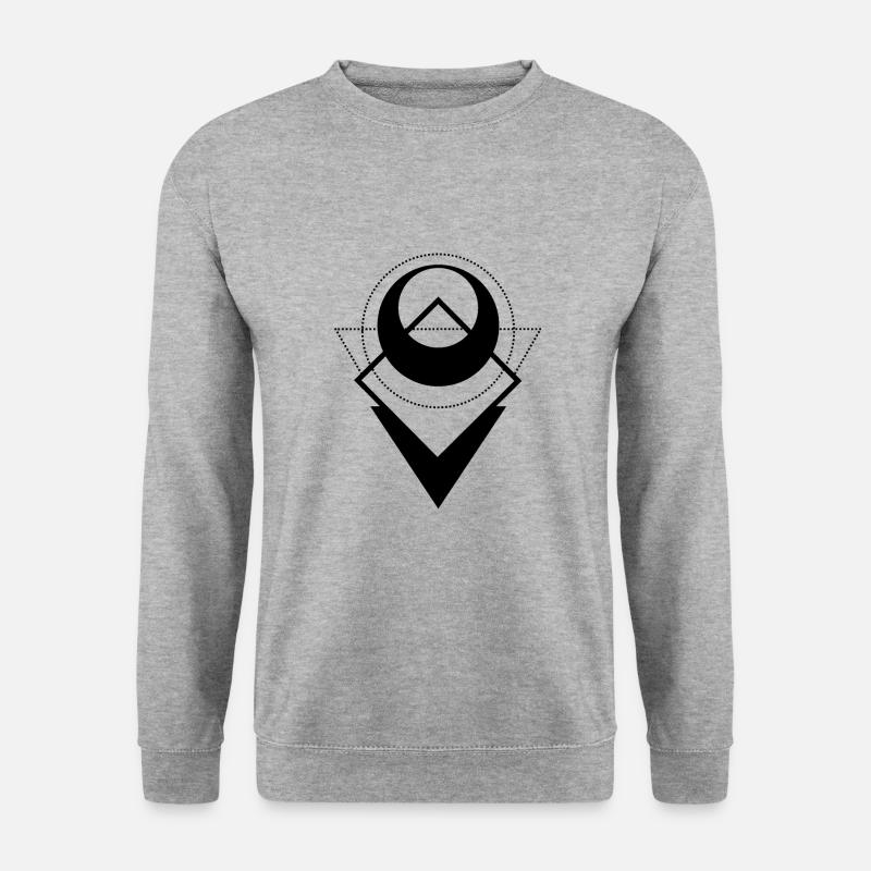 GEOMETRISCH - Unisex Pullover - Weißgrau meliert