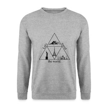 Let's travel the world Adventure Trip - Unisex Sweatshirt - salt & pepper - Front - Alina (178cm) & Michal (187cm)