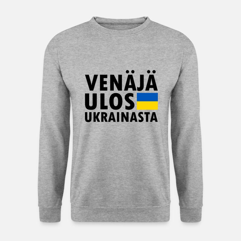 venäjä ulos ukrainasta - Unisex Pullover - Weißgrau meliert