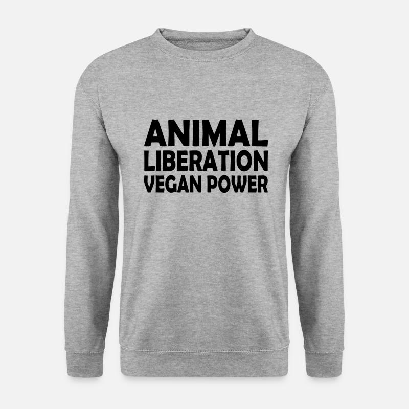 animal liberation Vegan power - Unisex Pullover - Weißgrau meliert