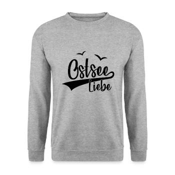 OSTSEE LIEBE URLAUB OSTSEEKÜSTE - Unisex Pullover - Weißgrau meliert - Vorne - Alina (178cm) & Michal (187cm)