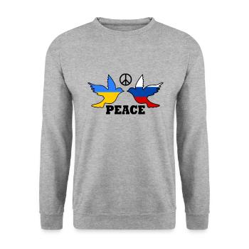Ukraine russia peace - Unisex Sweatshirt - salt & pepper - Front - Alina (178cm) & Michal (187cm)