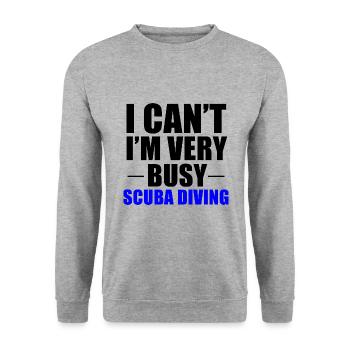 Busy Scuba Diving - Unisex Sweatshirt - salt & pepper - Front - Alina (178cm) & Michal (187cm)