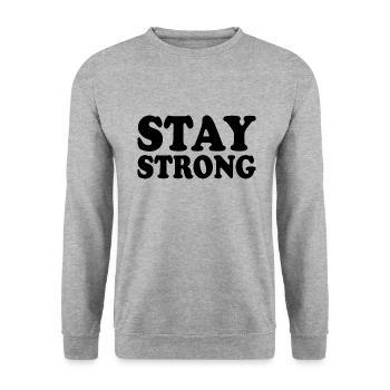 Stay strong - Sweat-shirt Unisexe - gris chiné - Devant - Alina (178cm) & Michal (187cm)