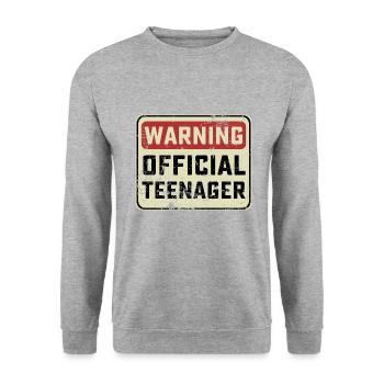 Warning Sign Official Teen Attention Teen - Unisex Sweatshirt - salt & pepper - Front - Alina (178cm) & Michal (187cm)