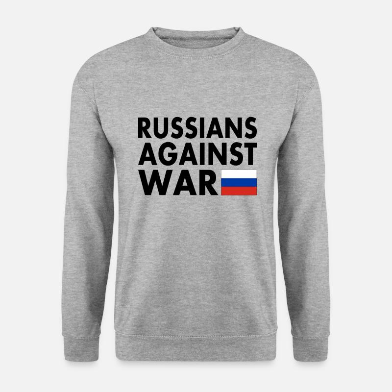 RUSSEN GEGEN KRIEG - Unisex Pullover - Weißgrau meliert