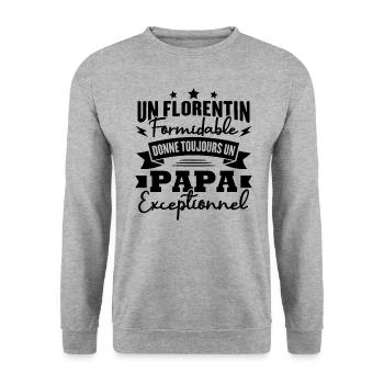Un florentin formidable donne un papa exceptionnel - Sweat-shirt Unisexe - gris chiné - Devant - Alina (178cm) & Michal (187cm)