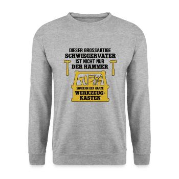 Bester Schwiegervater Schwiegerpapa Vater Opa Papa - Unisex Pullover - Weißgrau meliert - Vorne - Alina (178cm) & Michal (187cm)