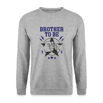 Brother To Be Geschwister Babyparty Bruder werden - Unisex Pullover - Weißgrau meliert - Vorne - Alina (178cm) & Michal (187cm)