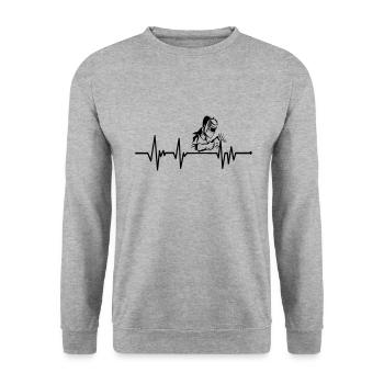 Schweisser - Unisex Pullover - Weißgrau meliert - Vorne - Alina (178cm) & Michal (187cm)