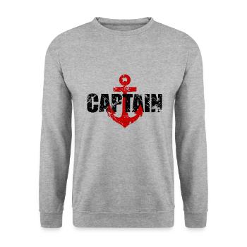 CAPITAINE CAPITAINE - Sweat-shirt Unisexe - gris chiné - Devant - Alina (178cm) & Michal (187cm)