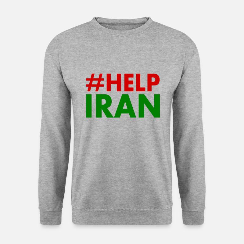 Help iran - Unisex Pullover - Weißgrau meliert