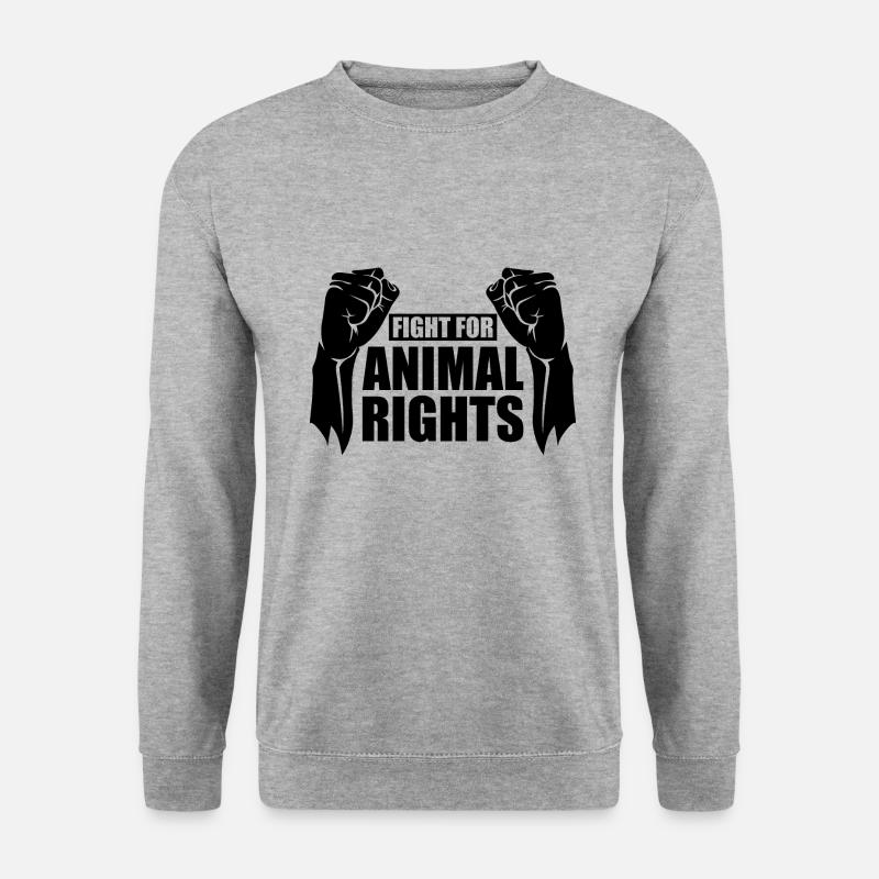 ANIMAL RIGHTS VEGAN - Unisex Pullover - Weißgrau meliert