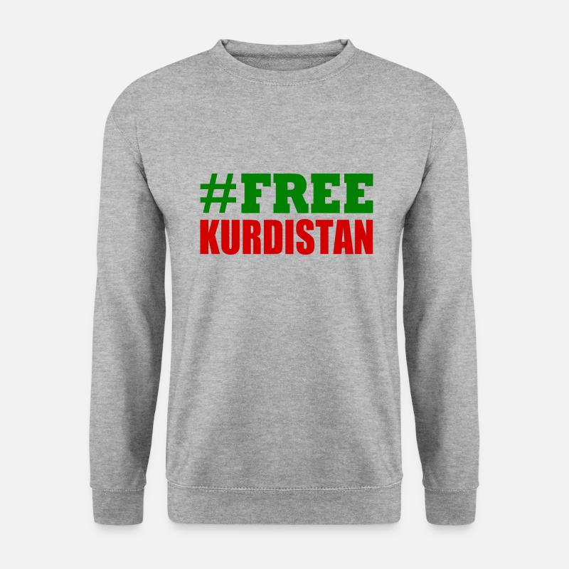 Free Kurdistan - Unisex Pullover - Weißgrau meliert