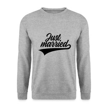 JUST MARRIED - Unisex Sweatshirt - salt & pepper - Front - Alina (178cm) & Michal (187cm)