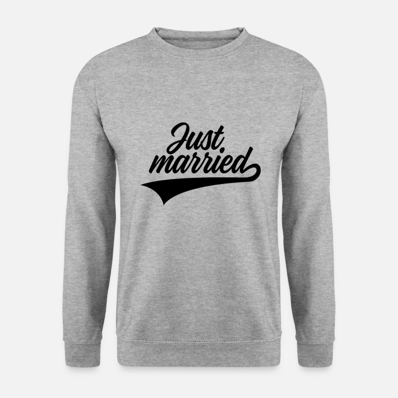 JUST MARRIED - Unisex Pullover - Weißgrau meliert