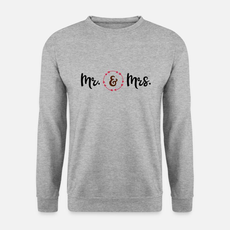 Hochzeit - Unisex Pullover - Weißgrau meliert