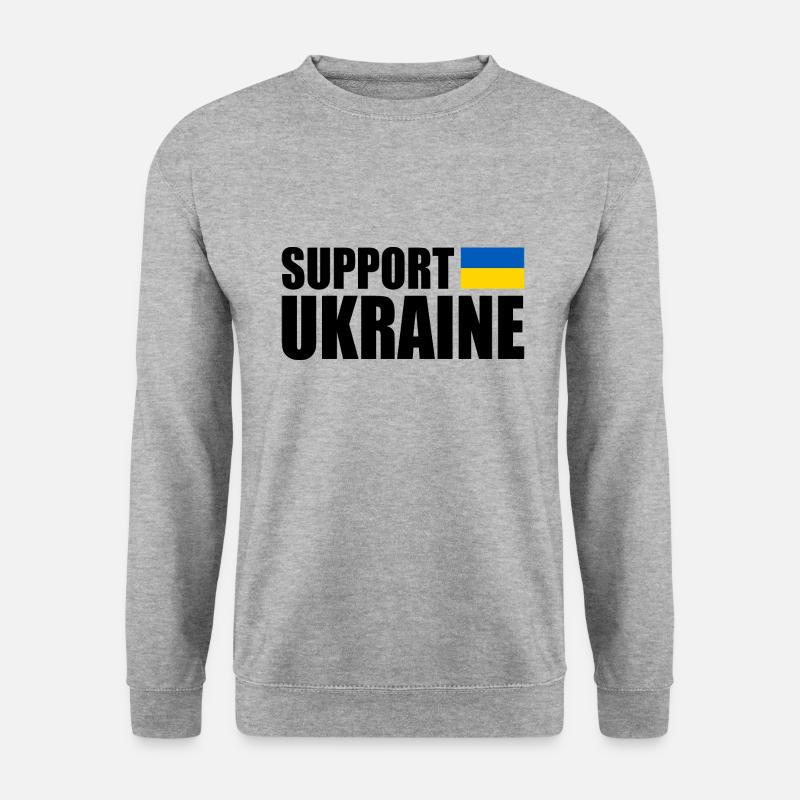 Support ukraine - Unisex Pullover - Weißgrau meliert
