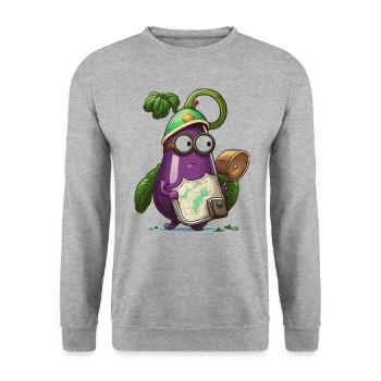 Eggplant Expeditions - Unisex Sweatshirt - salt & pepper - Front - Alina (178cm) & Michal (187cm)