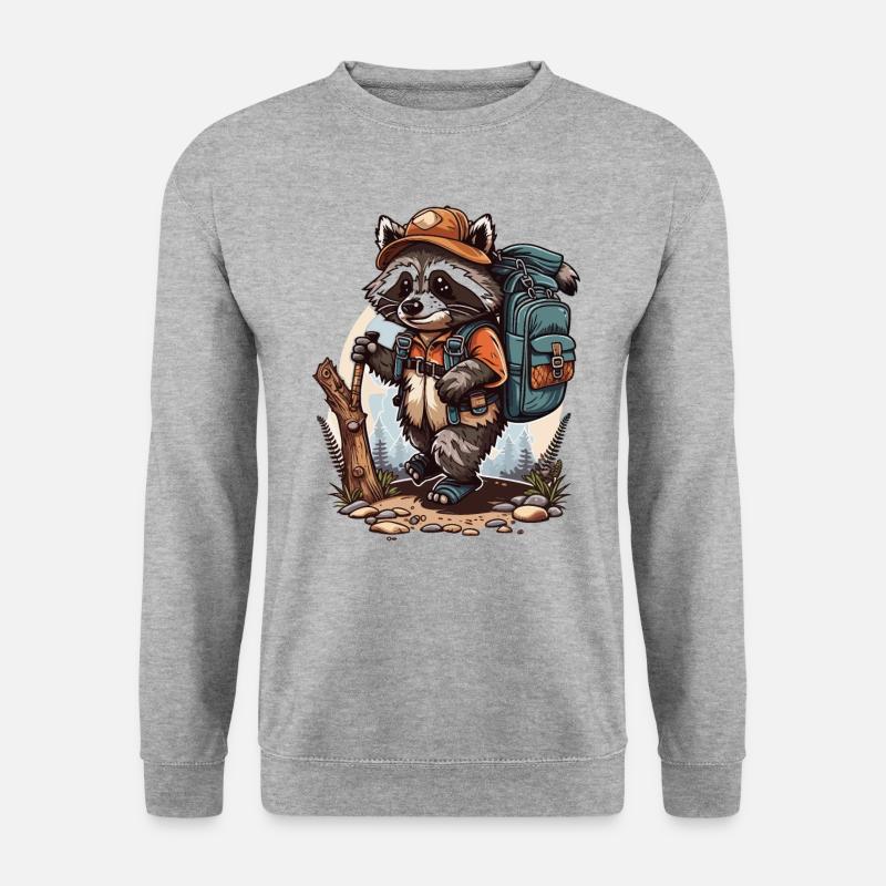 Die Waschbären Wanderabenteuer - Unisex Pullover - Weißgrau meliert