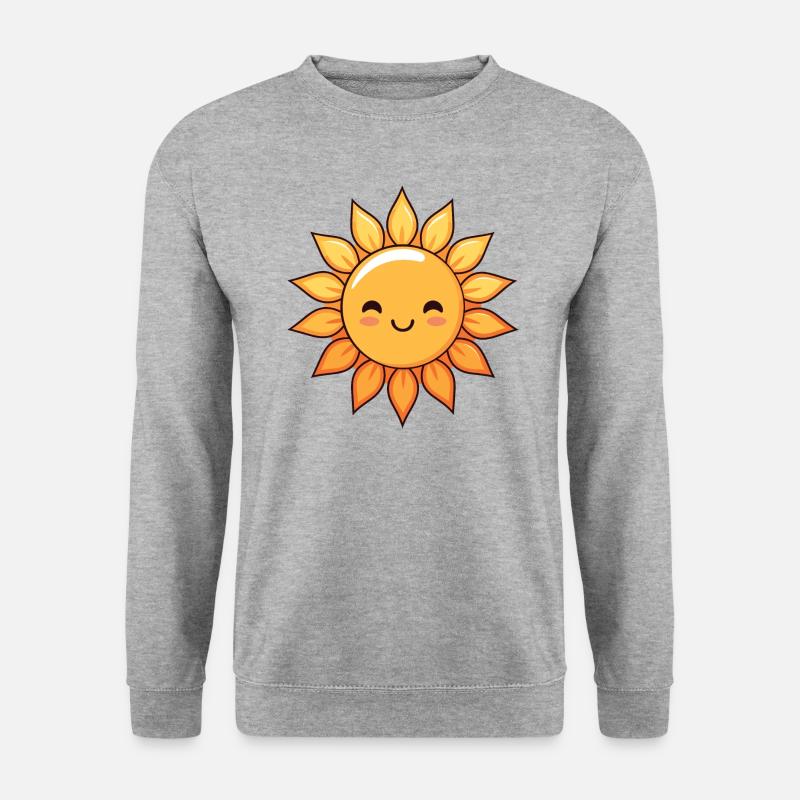 Lachende Sonne Sommer Spass Geschenk - Unisex Pullover - Weißgrau meliert