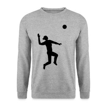 Graceful Volleyball Jump Black - Unisex Sweatshirt - salt & pepper - Front - Alina (178cm) & Michal (187cm)