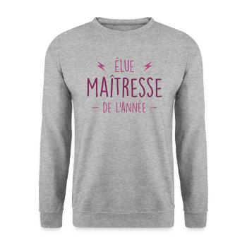 Elected Mistress of the Year - Formidable Mistress - Unisex Sweatshirt - salt & pepper - Front - Alina (178cm) & Michal (187cm)