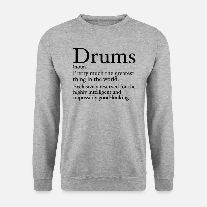 Funny Drummer Definition - Unisex Pullover - Weißgrau meliert