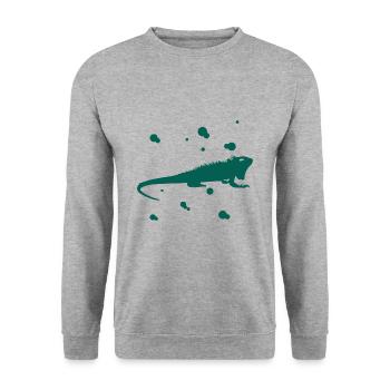 Bearded dragon - amphibian animal - Unisex Sweatshirt - salt & pepper - Front - Alina (178cm) & Michal (187cm)