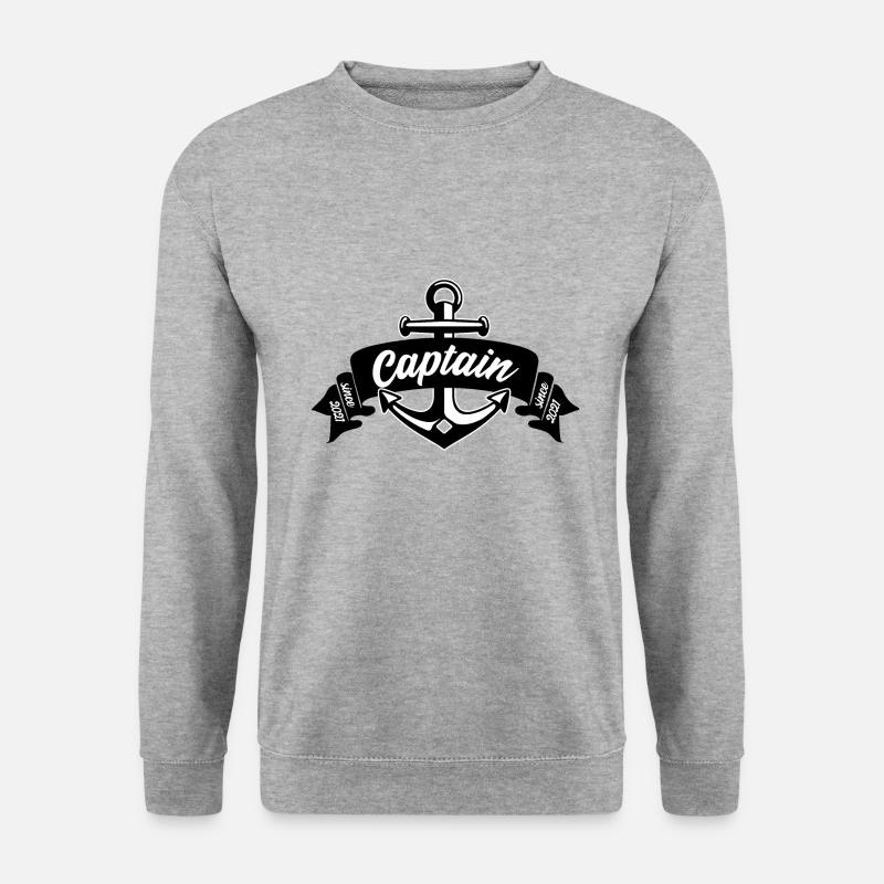 CAPTAIN SINCE 2021 KAPITÄN - Unisex Pullover - Weißgrau meliert