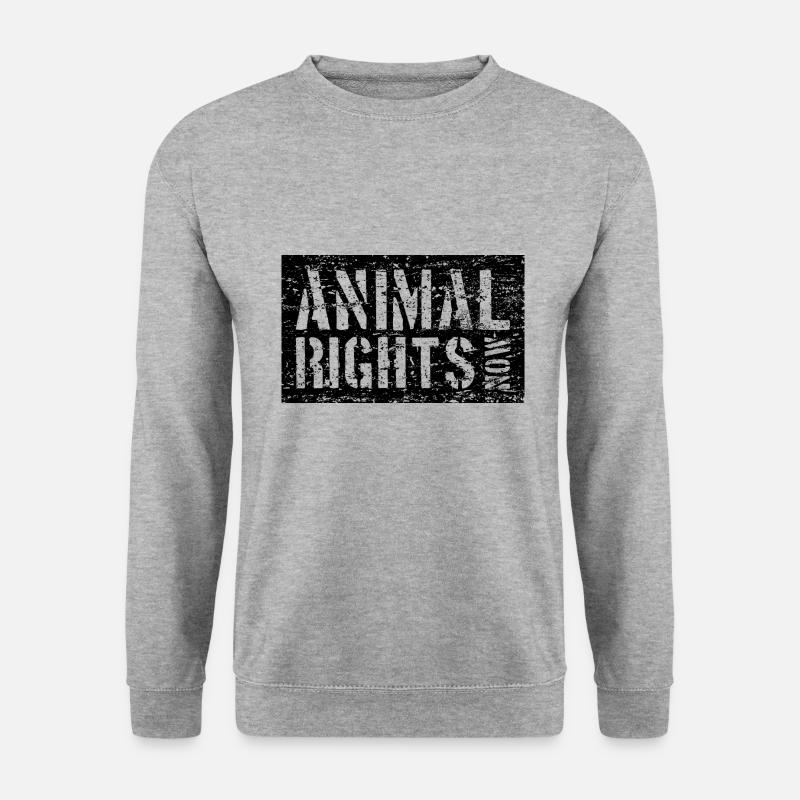 ANIMAL RIGHTS NOW VEGAN - Unisex Pullover - Weißgrau meliert