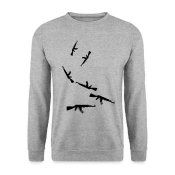 Rifle icon icon - Unisex Sweatshirt - salt & pepper - Front - Alina (178cm) & Michal (187cm)