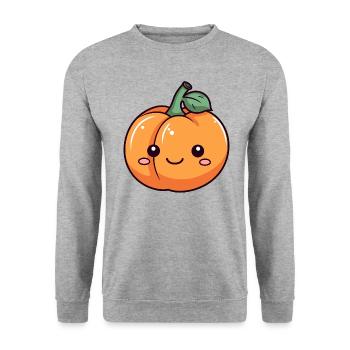 Citrouille mignonne Halloween - Sweat-shirt Unisexe - gris chiné - Devant - Alina (178cm) & Michal (187cm)