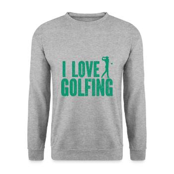 Golf - Golfclub Goldspieler Birdie Elite Luxus - Unisex Pullover - Weißgrau meliert - Vorne - Alina (178cm) & Michal (187cm)