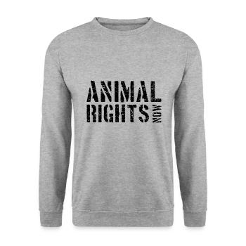 ANIMAL RIGHTS NOW - Unisex Sweatshirt - salt & pepper - Front - Alina (178cm) & Michal (187cm)