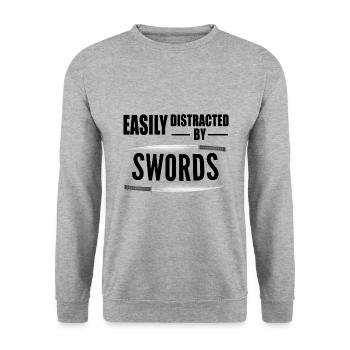 Easily Distracted by Swords - Unisex Sweatshirt - salt & pepper - Front - Alina (178cm) & Michal (187cm)