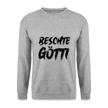 Beschte Götti uf da Welt bescht Götti Schweiz - Unisex Pullover - Weißgrau meliert - Vorne - Alina (178cm) & Michal (187cm)