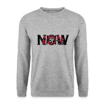 DROITS ANIMAUX NOW_03 - Sweat-shirt Unisexe - gris chiné - Devant - Alina (178cm) & Michal (187cm)
