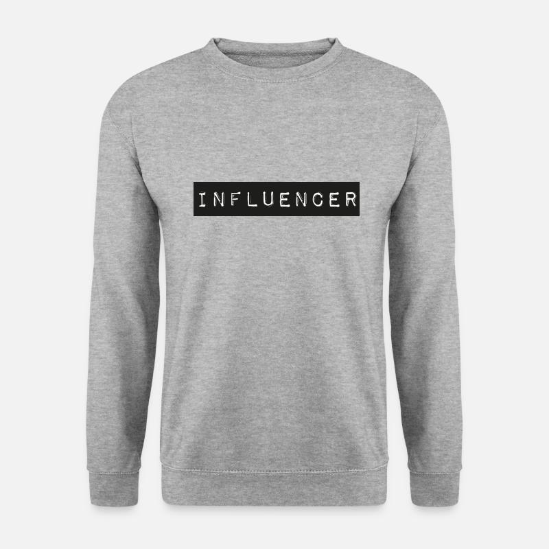 Influencer Boxlogo - Unisex Pullover - Weißgrau meliert