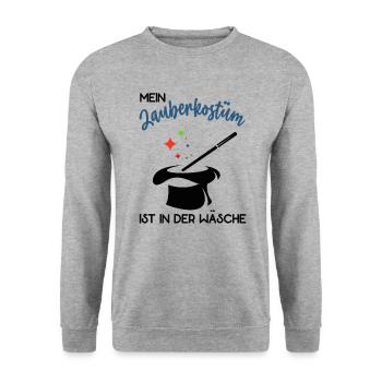 Zauberer Fasching Karneval Halloween Zauber Kostüm - Unisex Pullover - Weißgrau meliert - Vorne - Alina (178cm) & Michal (187cm)