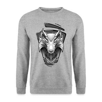 Wolf Tattoo Design - Unisex Sweatshirt - salt & pepper - Front - Alina (178cm) & Michal (187cm)