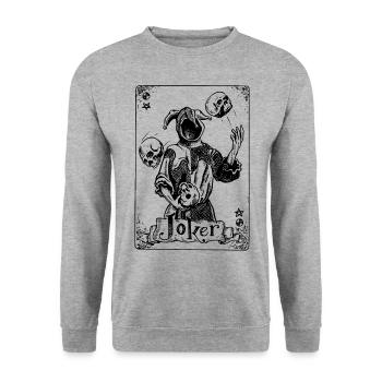 joker - Unisex Sweatshirt - salt & pepper - Front - Alina (178cm) & Michal (187cm)