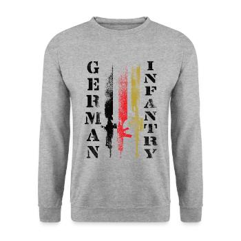 Deutsche Infanterie - Unisex Pullover - Weißgrau meliert - Vorne - Alina (178cm) & Michal (187cm)