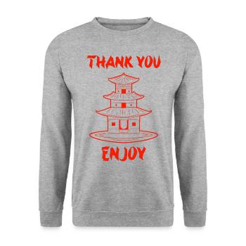 Asian Chinese Food Dim Sum I Gift - Unisex Sweatshirt - salt & pepper - Front - Alina (178cm) & Michal (187cm)