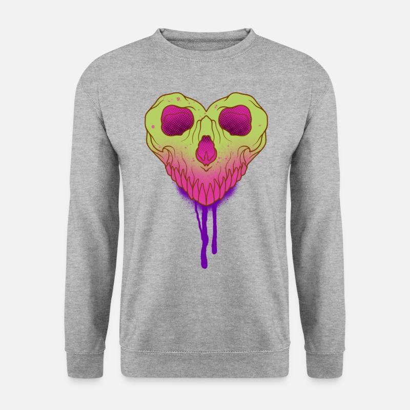 Skulls of Heart - Unisex Pullover - Weißgrau meliert