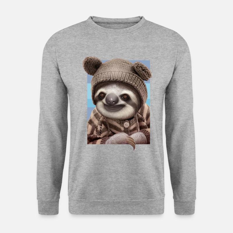 BABYFAULTIER TRÄGT PULLOVER - Unisex Pullover - Weißgrau meliert